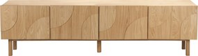 Eiken Tv-meubel Met 3D Vormen - 200x40x55cm.