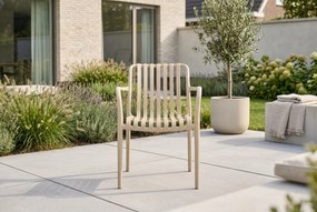 Tuinset Ronde Tuintafel 4 personen 125 cm Kunststof Zand/Beige  Domani Furniture Alba/Ancona