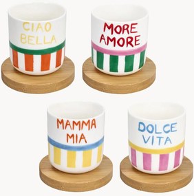 New Bone China koffiekopjes Viva L'Italia met schoteltjes