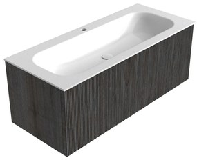 Mondiaz Kurve 110cm badmeubel shadow met 1 lade en wastafel big medium midden 1 kraangat