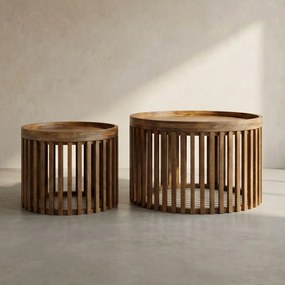 Ronde Salontafel Set Mangohout