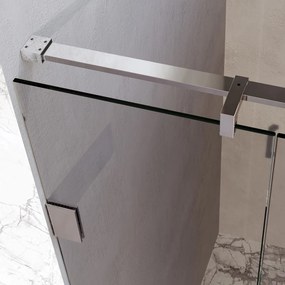 Brauer Void Carving profielloze nisdeur 120cm met draaideur 60cm aan muur chroom