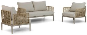 Stoel en Bank Loungeset Wicker/Aluminium/Aluminium/wicker Taupe 4 personen Coco Ibiza