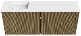 Mondiaz Joya 100cm toiletmeubel dusk met wastafel faye links zonder kraangat talc