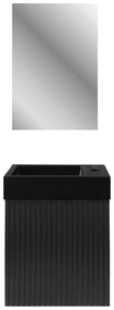 SaniGoods Mika toiletmeubel met ribbelfront 40x22.3x50cm zwart