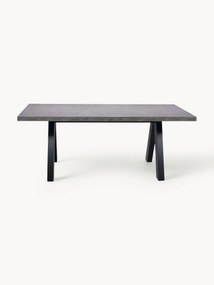 Uitschuifbare eettafel Apex in beton optiek, 200 - 250 x 100 cm