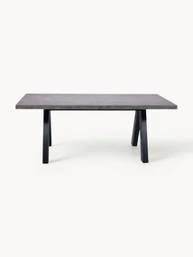 Uitschuifbare eettafel Apex in beton optiek, 200 - 250 x 100 cm