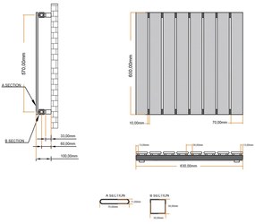 Eastbrook Deddington radiator 65x60cm 602W zwart mat