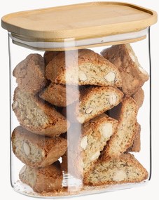 Opbergpotten Pure van borosilicaatglas met bamboe deksels, 6-delig