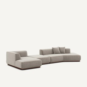 Open hoekbank links XL in chenille fluweel, JACOPO