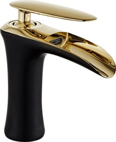 Mexen Lyra wastafelmengkraan, zwart/goud - 745300-75