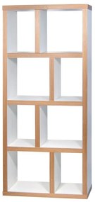 TemaHome Berlin Smalle Roomdivider 8-vaks Wit En Hout - 70x34x159cm.