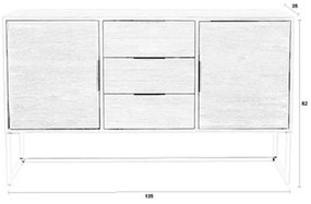 Dressoir Van Donker Teakhout 135 Cm - 135x35x82cm.