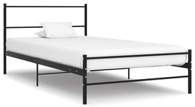 vidaXL Bedframe metaal zwart 90x200 cm