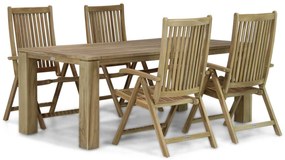 Tuinset 4 personen 200 cm Teak Old teak greywash Garden Collections Canterbury/Brighton