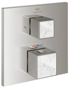 Grohe Grohtherm cube afdekset thermostaat m/omstel white s.steel 24429DC0