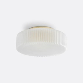 Plafondlamp in geribbeld opaline glas, Phéradé