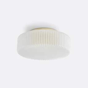 Plafondlamp in geribbeld opaline glas, Phéradé