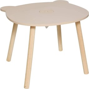 Atmosphera Kids Kindertafel– Teddybeer – diameter 60xH48 cm – Beige – Hout – Speeltafel/Tekentafel
