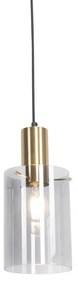 Smart hanglamp messing met smoke glas incl. Wifi A60 - Vidra