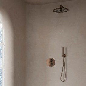 Saniclear Antique inbouw regendouche rond met 30cm hoofddouche en muurarm verouderd messing