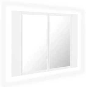 vidaXL Badkamerkast met spiegel en LED 60x12x45 cm wit