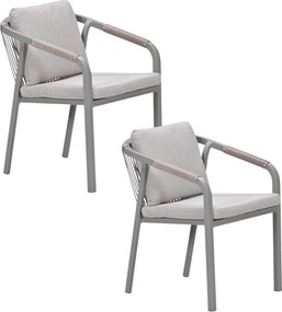 Garden Impressions Milou tuinstoel stapelbaar taupe - 2 stuks
