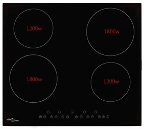vidaXL Keramische kookplaat met 4 kookzones aanraakbediening 6000 W