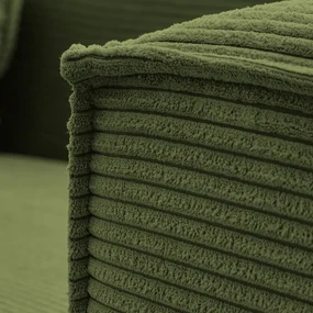 Kave Home Blok Moderne Hoekbank 300 Cm Ribstof Groen Chaise Longue Rechts