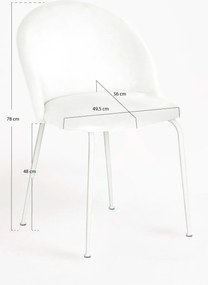 Wit Dalnia Fluwelen Stoel