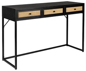 Japandi Kaptafel Met Rotan Lades - 120 X 40cm.