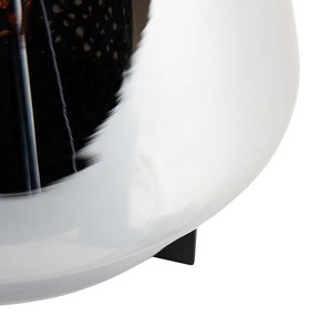 Art Deco tafellamp zwart met smoke glas 23 cm - Kevin Art Deco E27 rond Binnenverlichting Lamp