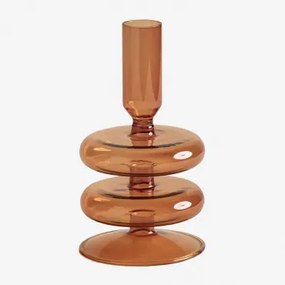 Olmeto Glazen Kandelaar Geel Amber - Sklum