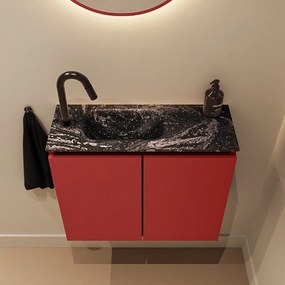 Mondiaz Ture DLux toiletmeubel 60cm fire met wastafel lava links met kraangat