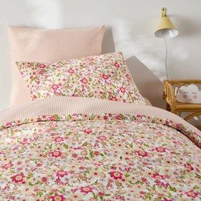 Kinderdekbedovertrek, van flanel, met bloemenprint, MEREDITH