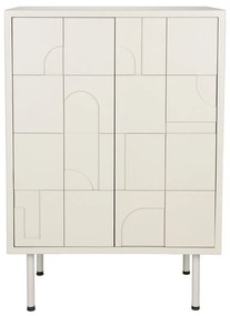 Beige Kast Met Relief Vormen - 70x40x100cm.