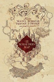 Kunstafdruk Harry Potter - Kaart van de Marauder, (26.7 x 40 cm)