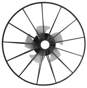Plafondventilator zwart 62cm incl. LED dimbaar met afstandsbediening - Yaran