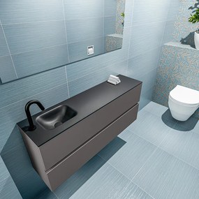 Mondiaz Ada 120cm toiletmeubel dark grey met wastafel urban links 1 kraangat