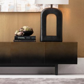 Kare Design Prezioso Design Tv-meubel Zwart Met Goud - 180x40x45cm.