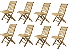 Arona dining tuinstoel inklapbaar teak set van 8