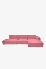Earl velvet 4-zits bank chaise longue rechts otto longue links pink