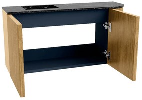 Mondiaz Joya DLux 80cm toiletmeubel ronding rechts oak met wastafel faye links 1 kraangat lava