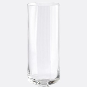 Set van 6 champagneglazen in geribbeld glas, Stria