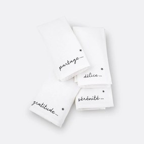 Set van 4 tafelservetten gewassen linnen/katoen, Festive