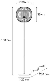 Moderne vloerlamp zwart - Sphaera Modern E27 bol / globe / rond Binnenverlichting Lamp