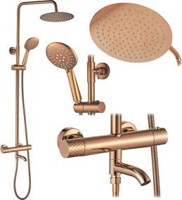 Doucheset REA Lungo Diamond Copper Met Thermostaat