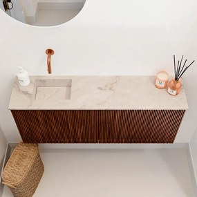 Mondiaz Joya DLux 100cm toiletmeubel ruby met wastafel faye links zonder kraangat frappe