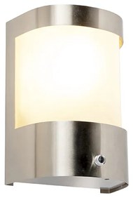Buiten wandlamp met schemerschakelaar / dag-nacht sensor met bewegingsmelder RVS schemersensor - Mira Landelijk / Rustiek E27 IP44 Buitenverlichting bol / globe / rond