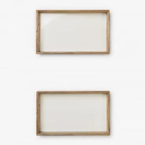 Set Van 2 Decoratieve Rechthoekige Trays Van Mangohout Fruela Licht Mangohout - Sklum